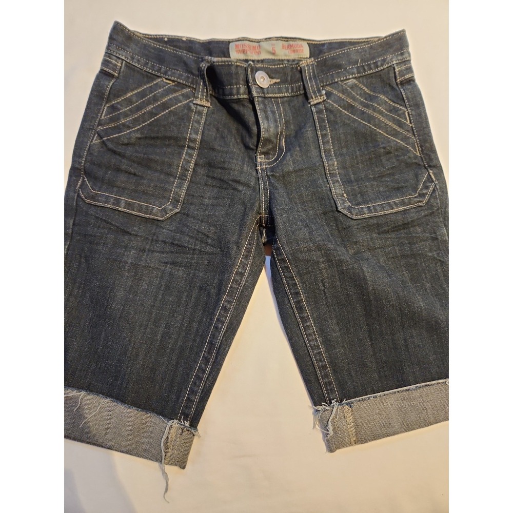 Mossimo‎ Supply Co Womens Bermuda Shorts Dark Wash Low Rise Denim Size 5